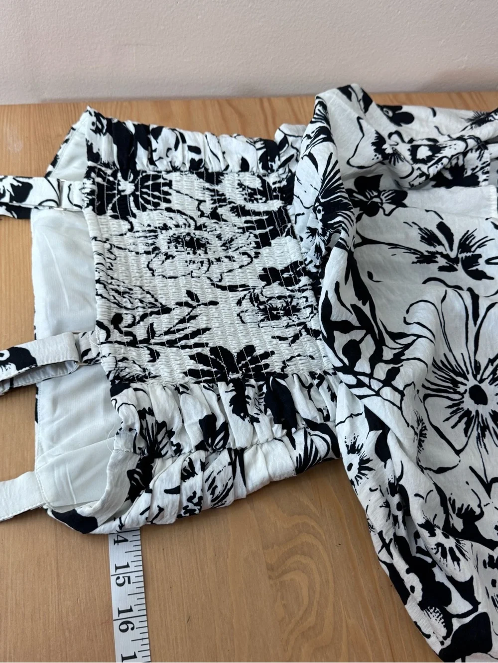 Abercrombie & Fitch Black and White Floral Tiered Maxi Dress S